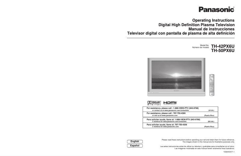 Image de la première page du manuel de l'appareil TH-42PX6U