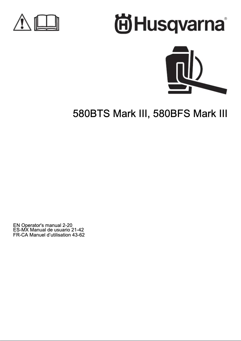 Page n°1 - Manuel utilisateur Husqvarna 580BFS