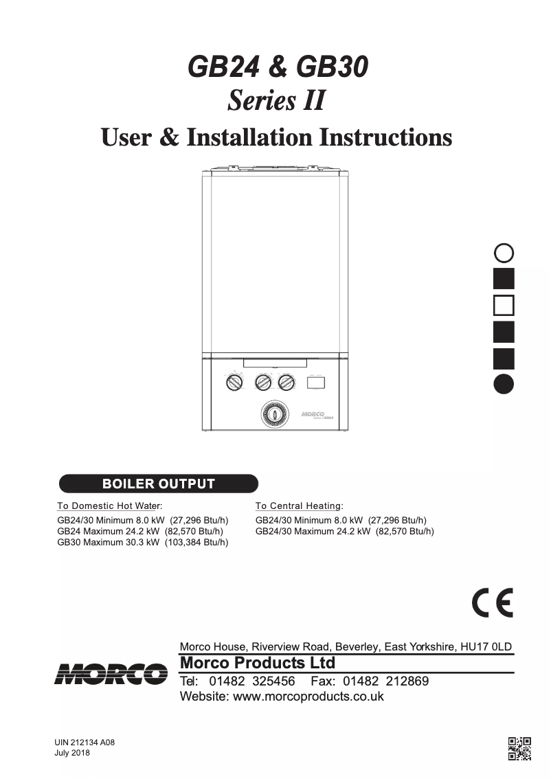 Image de la première page du manuel de l'appareil GB24 Series II