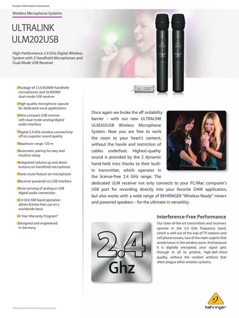 Image de la première page du manuel de l'appareil Ultralink ULM202USB