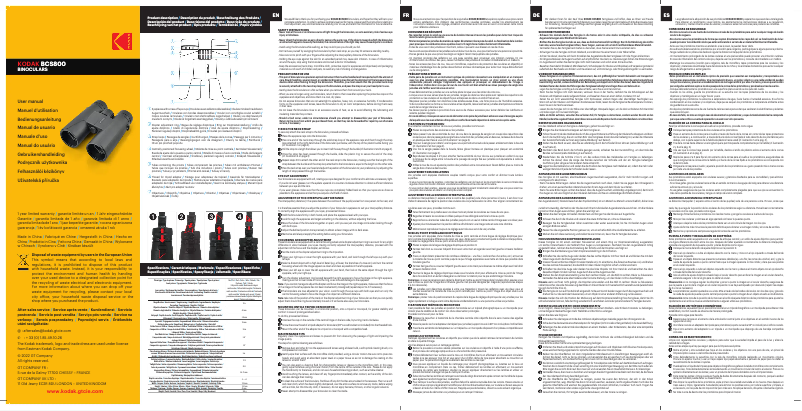 Page 1 de la notice Manuel utilisateur Kodak BCS800