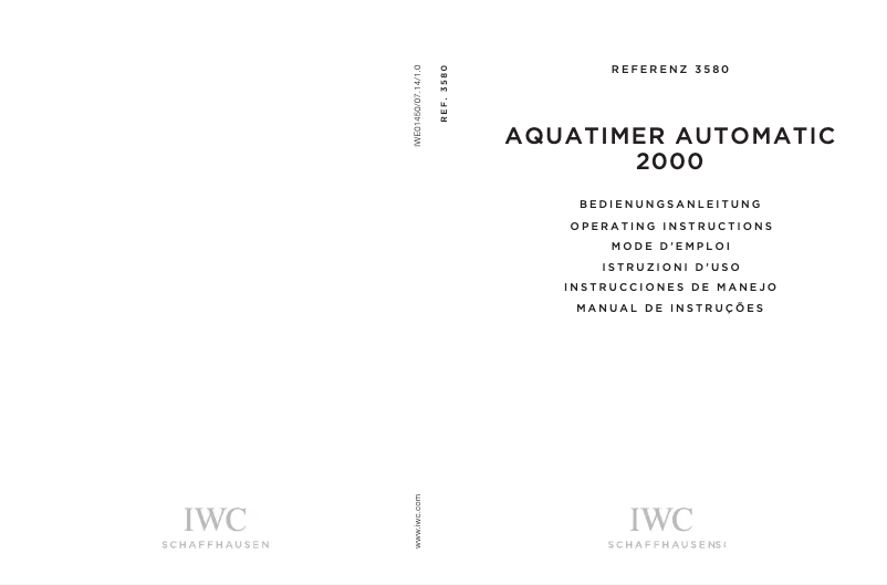 Image de la première page du manuel de l'appareil Aquatimer Automatic 2000 3580