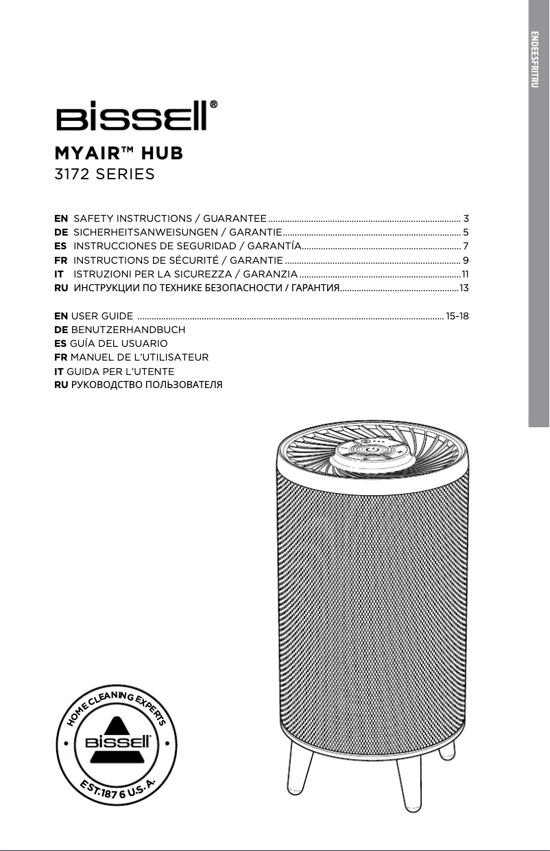 Imagen de la primera página del manual del dispositivo MYair HUB