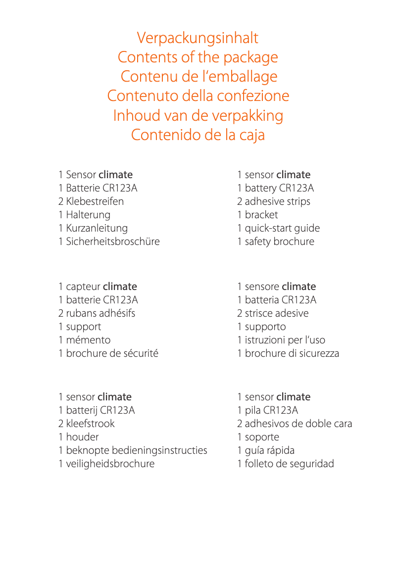 Image de la première page du manuel de l'appareil Climate