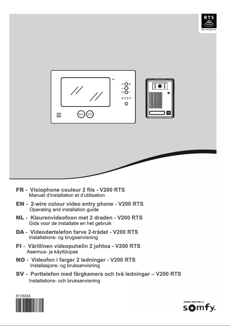 Page n°1 - Manuel utilisateur Somfy V200