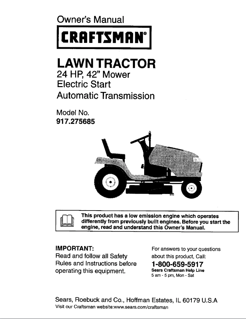 Image de la première page du manuel de l'appareil 917.275685