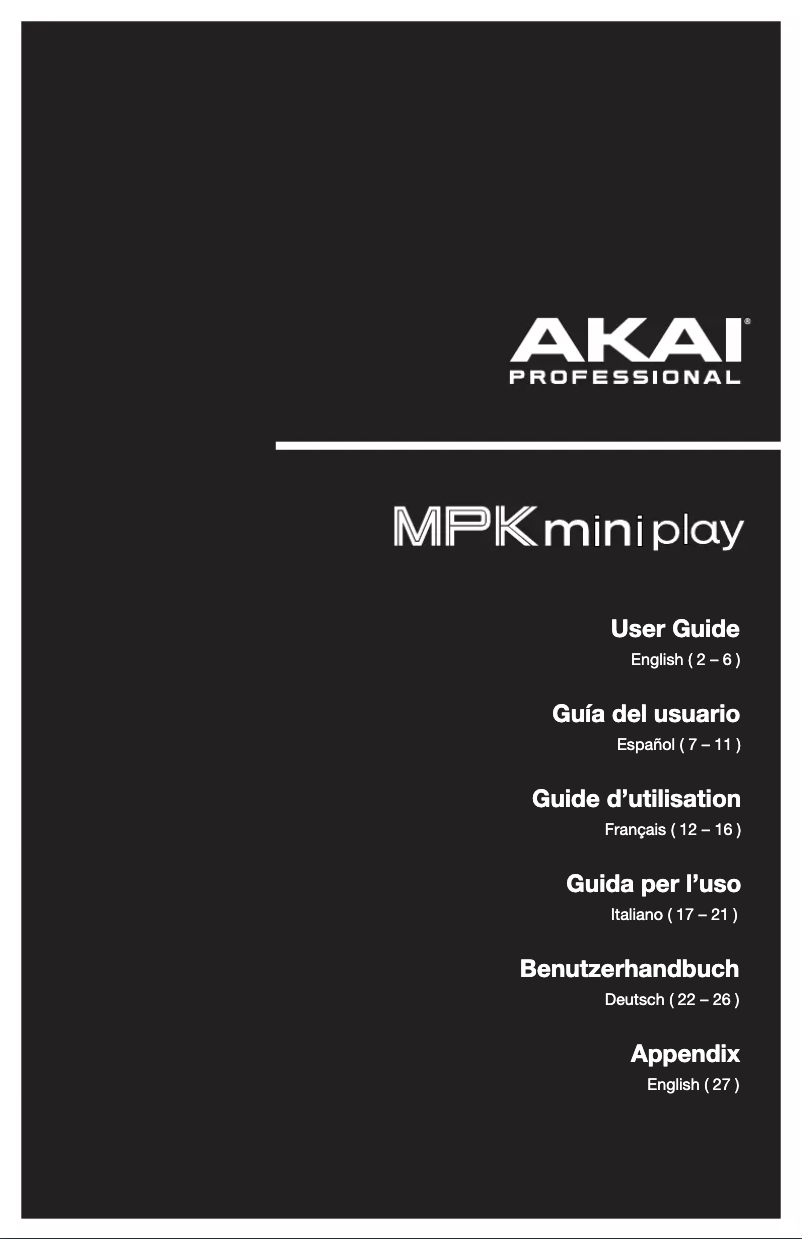Page 1 de la notice Manuel utilisateur AKAI MPK Mini MK3