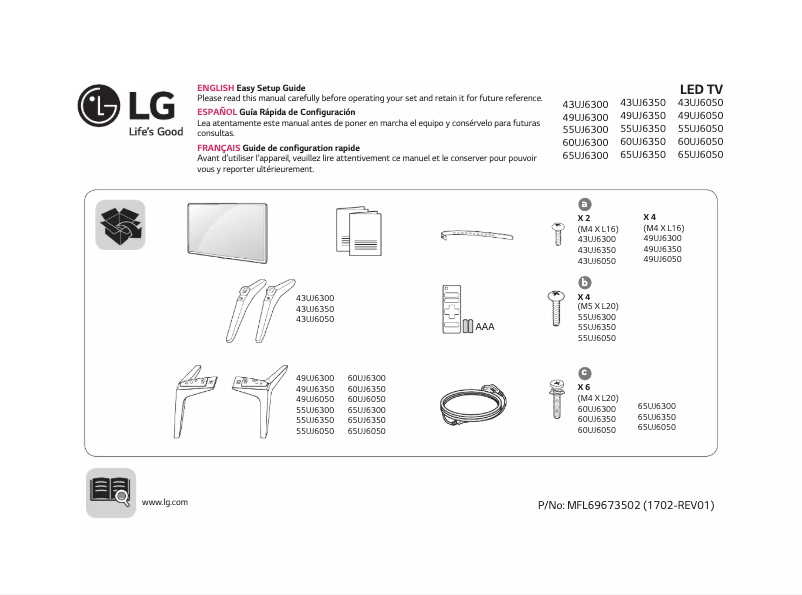 Page n°1 - Manuel utilisateur LG 43UJ6350