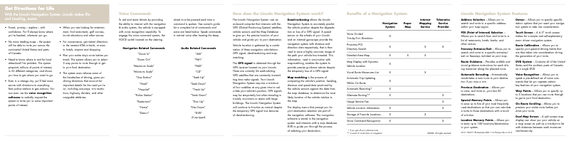 Page n°1 - Guide de démarrage rapide Lincoln LS (2003)