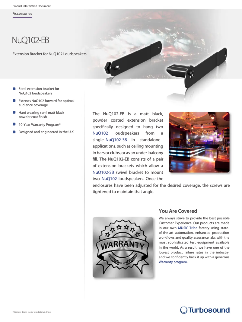 Página 1 del manual Ficha técnica Turbosound NuQ102-EB