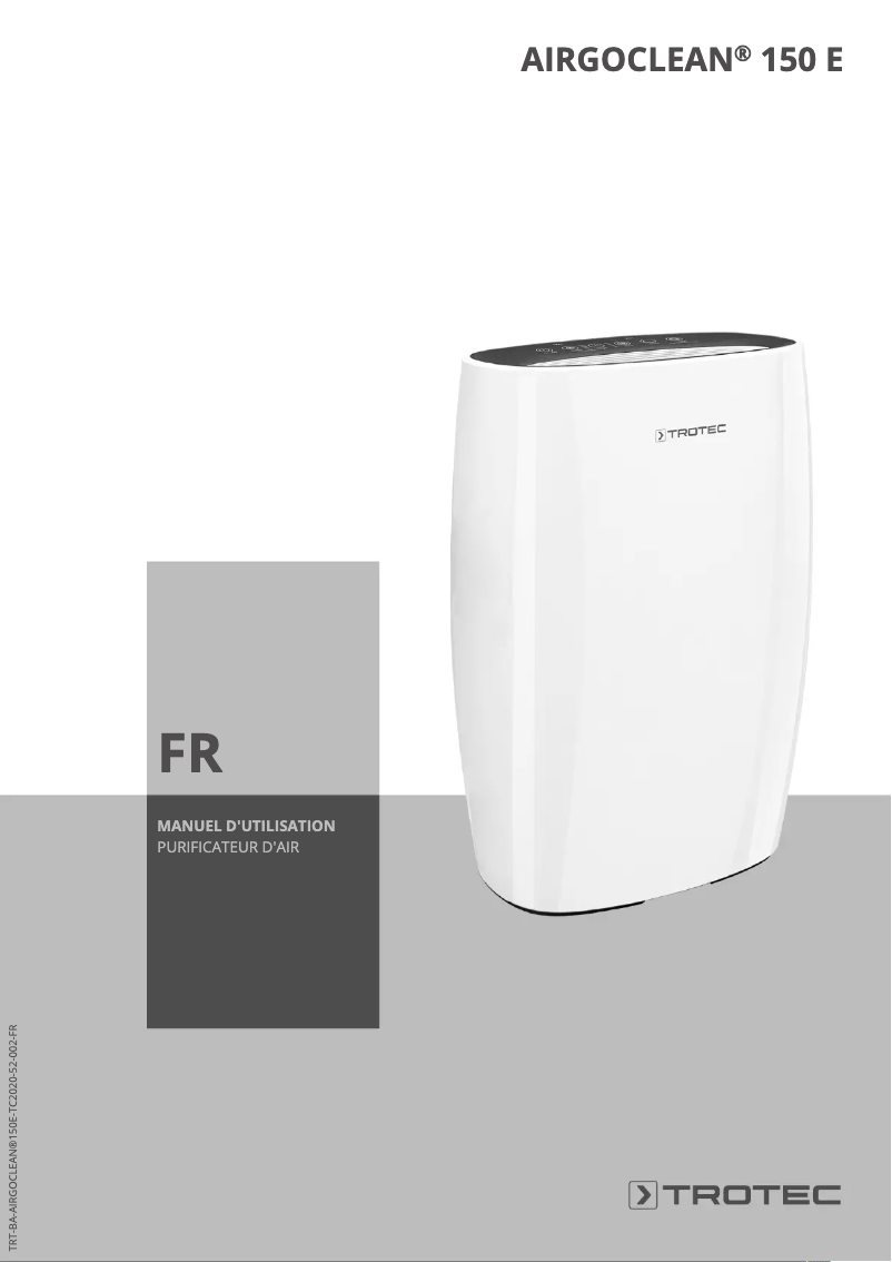 Image de la première page du manuel de l'appareil AirgoClean 150 E