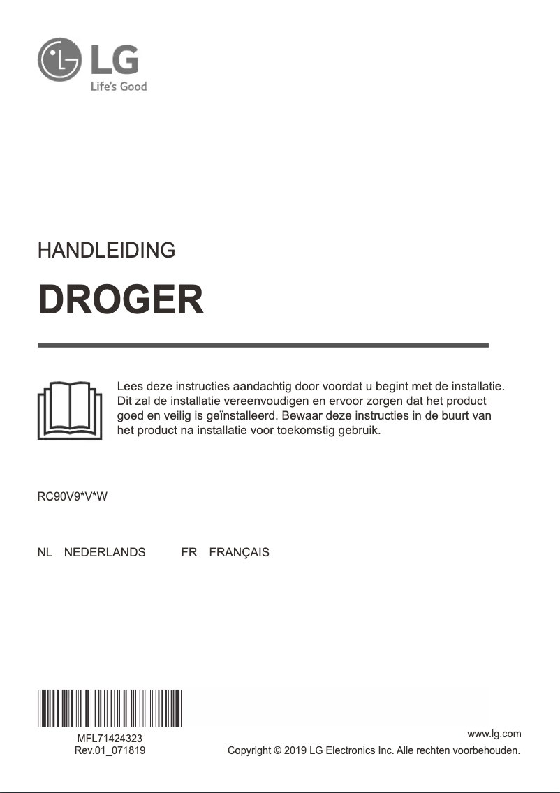 Page n°1 - Manuel utilisateur LG RC90V9AV2W