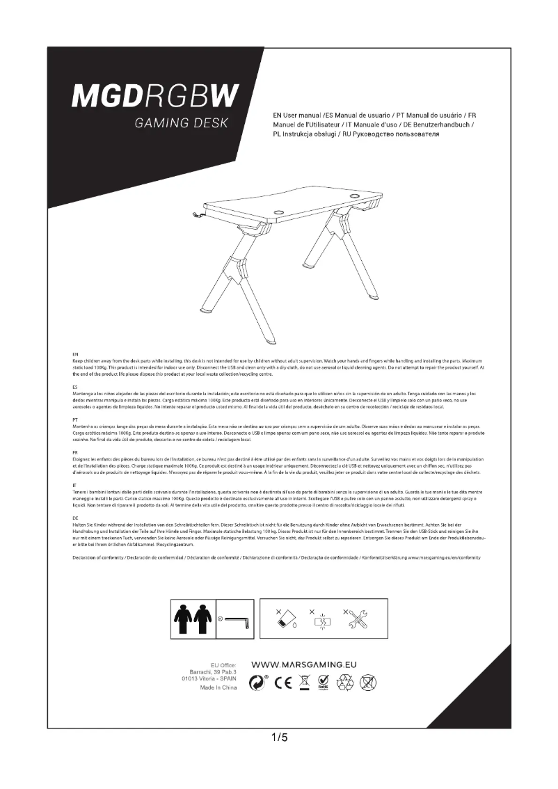 Page 1 of the manual User Manual Mars Gaming MGDRGB