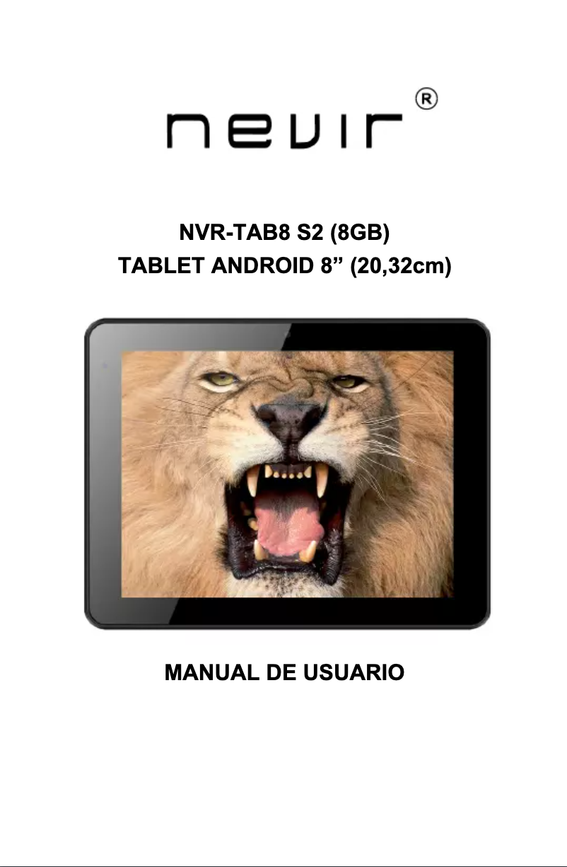 Page 1 de la notice Manuel utilisateur Nevir NVR-TAB8 S2 (8GB)