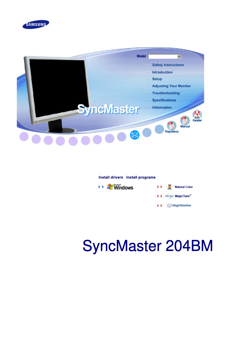 Page 1 de la notice Manuel utilisateur Samsung SyncMaster 204BM