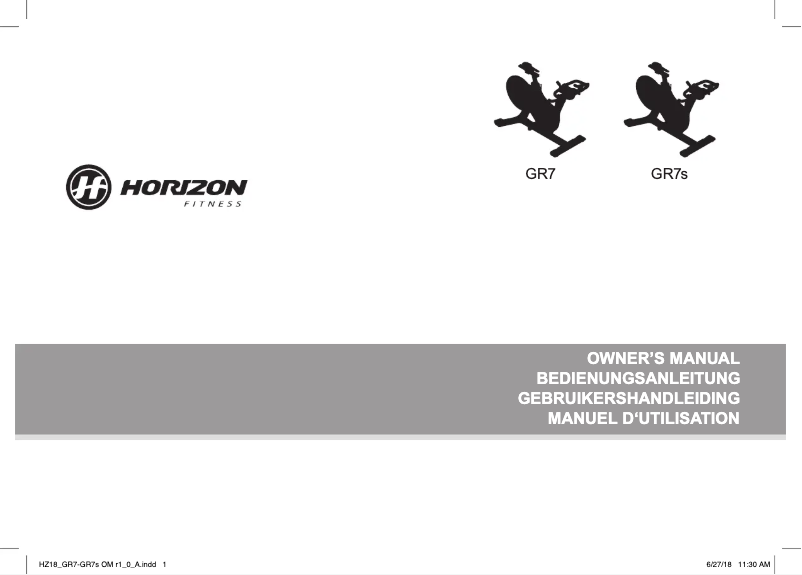 Page n°1 - Manuel utilisateur Horizon GR7