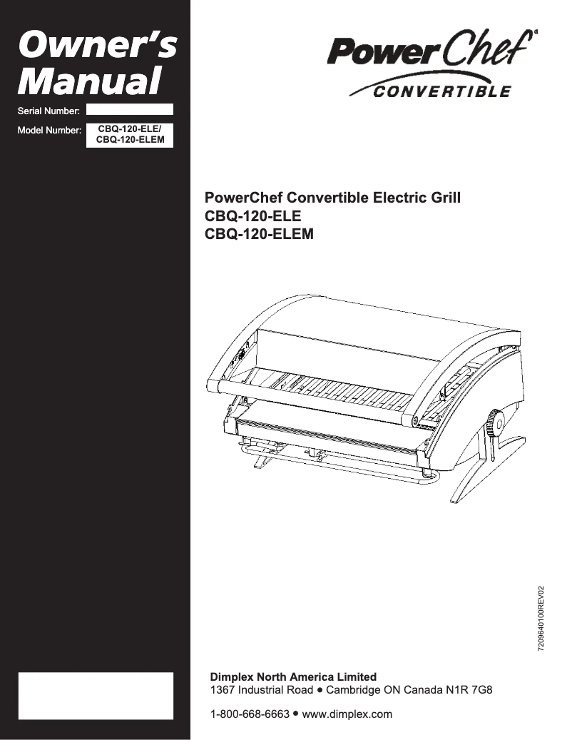 Page n°1 - Manuel utilisateur Dimplex PowerChef Convertible CBQ-120