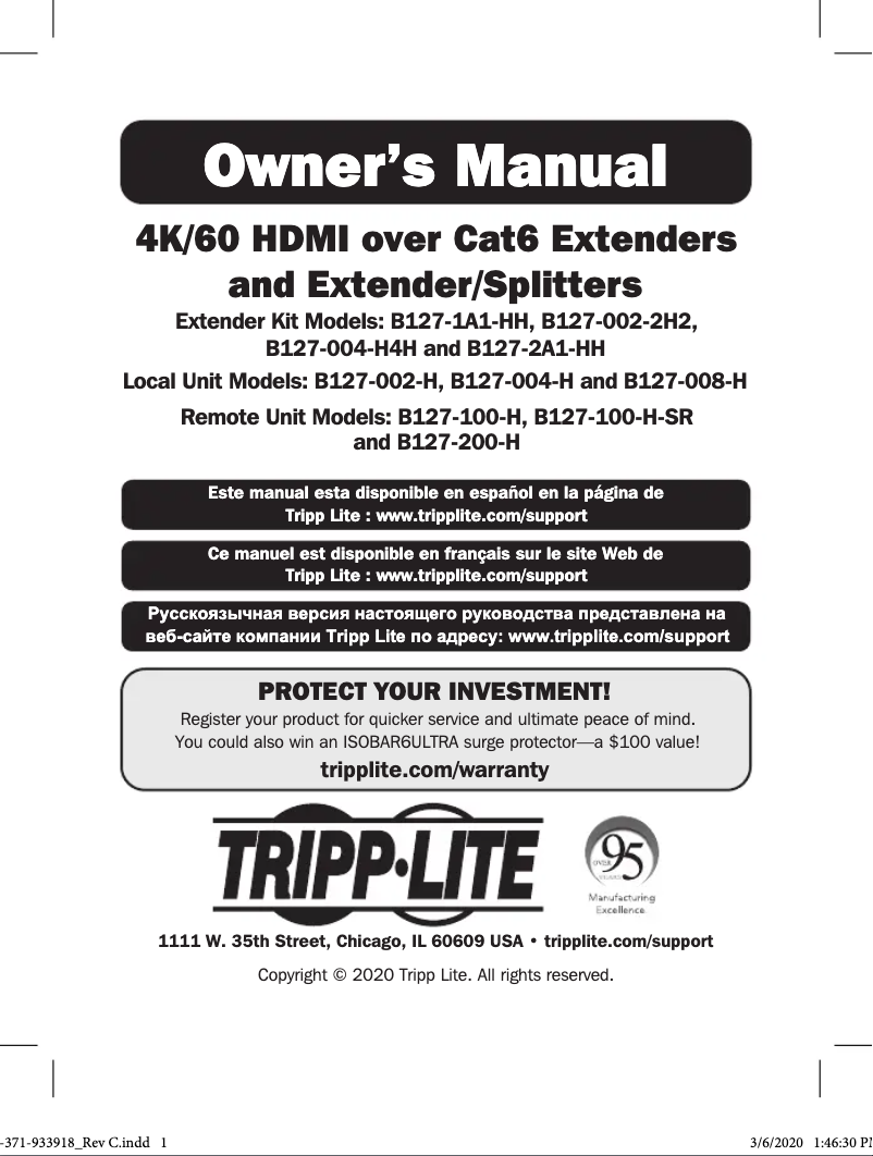 Page n°1 - Manuel utilisateur Tripp Lite B127-2A1-HH