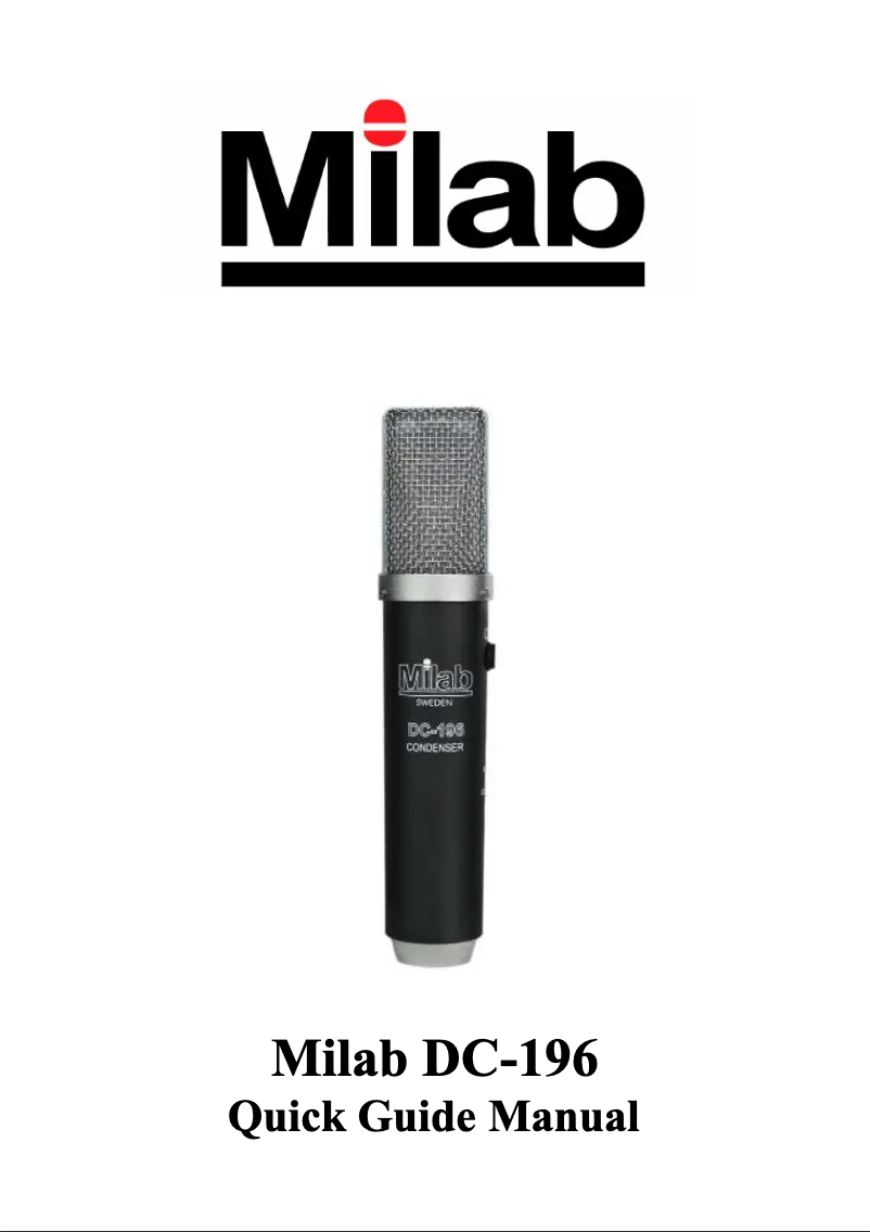 Page n°1 - Manuel utilisateur MILAB DC-196