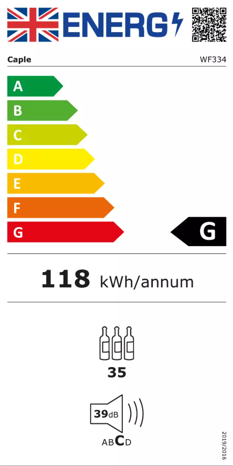 Page n°1 - Label énergétique Caple WF334