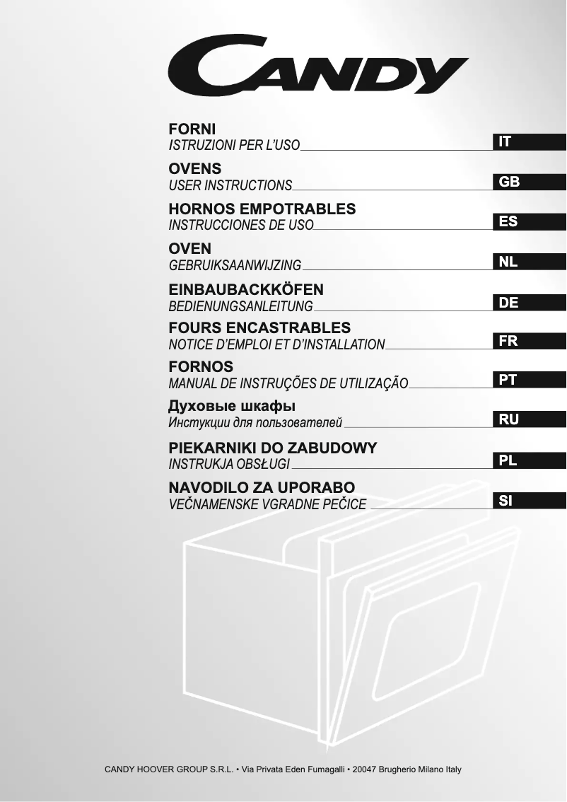 Page n°1 - Manuel utilisateur Candy FST 100/6 X
