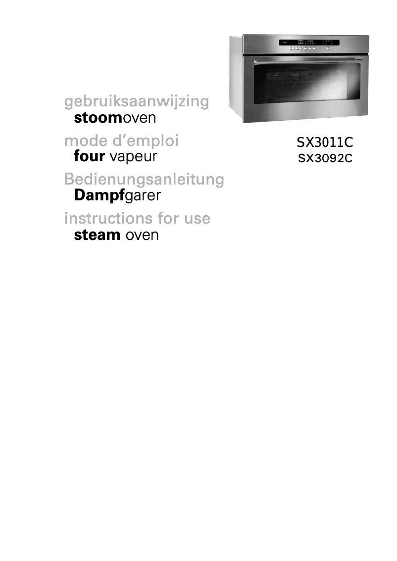 Page n°1 - Manuel utilisateur Atag SX3011C