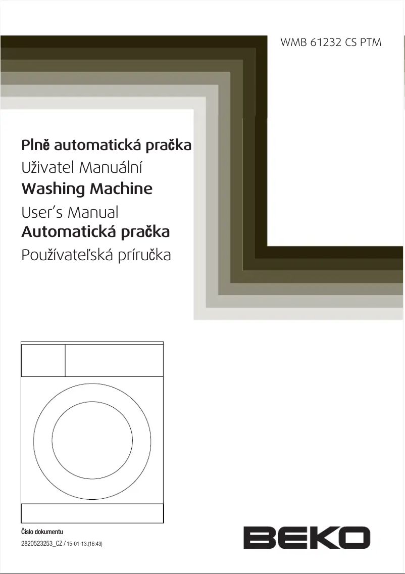Page n°1 - Manuel utilisateur Beko WMB 61232 CS PTM