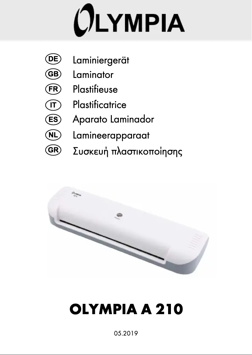 Page 1 de la notice Manuel utilisateur Olympia A 210
