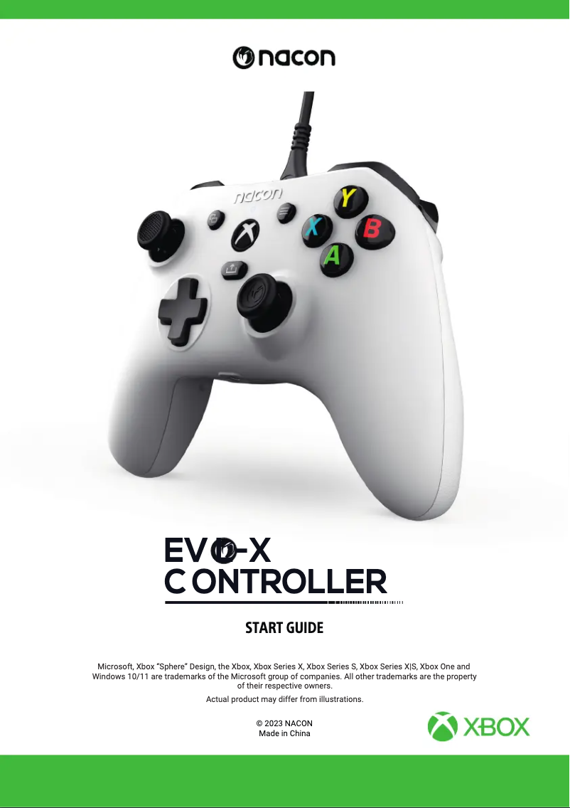 Page 1 de la notice Manuel utilisateur NACON EVOL-X
