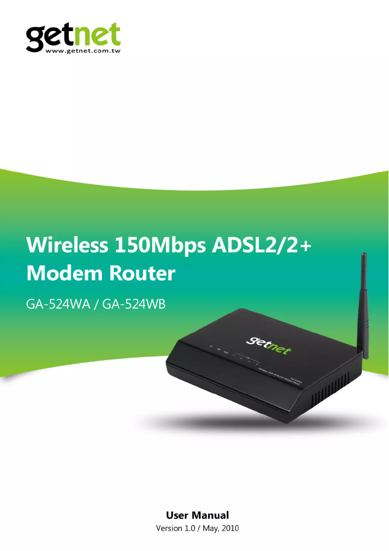 Page 1 de la notice Manuel utilisateur Getnet GA-524WA