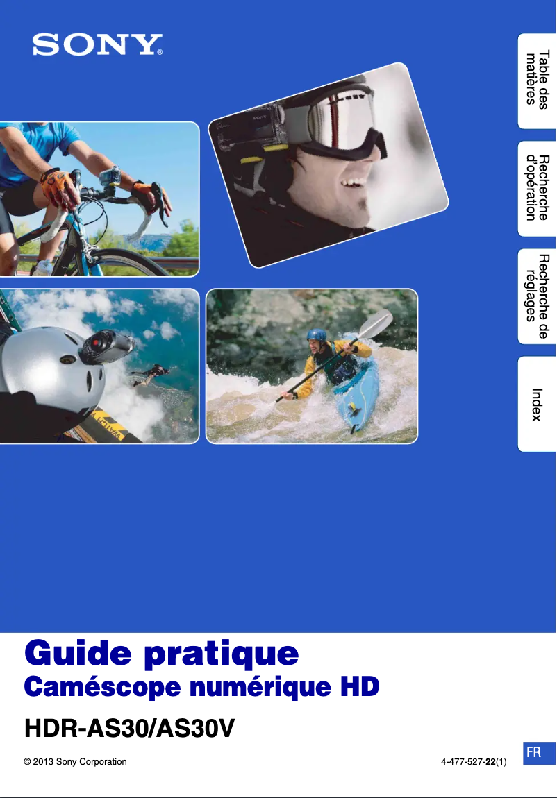 Page 1 de la notice Manuel utilisateur Sony HDR-AS30VB