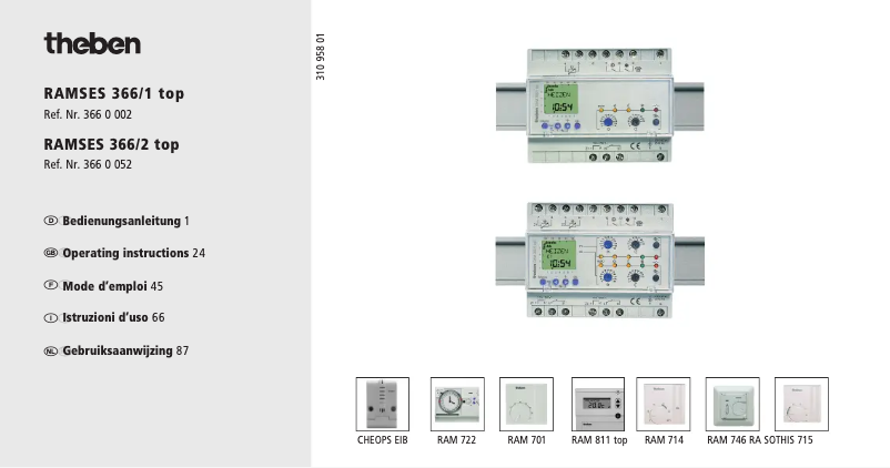 Page n°1 - Manuel utilisateur Theben RAMSES 366/1 top