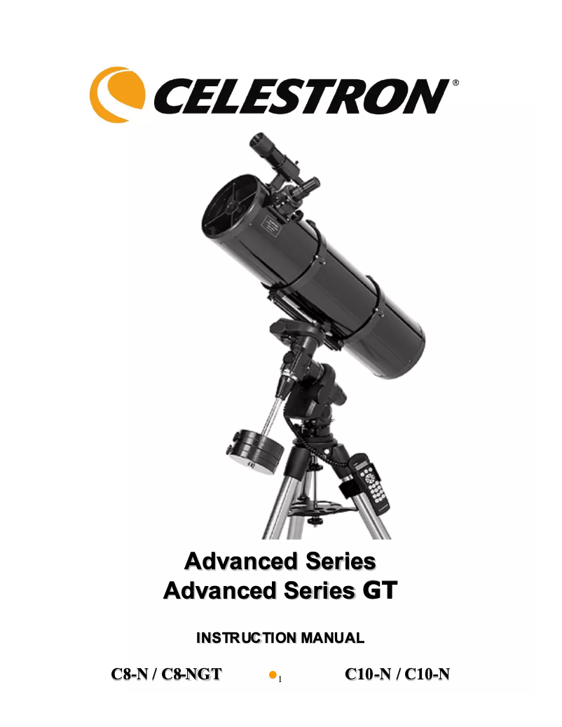 Página 1 del manual Manual de usuario Celestron C8-NGT Computerized