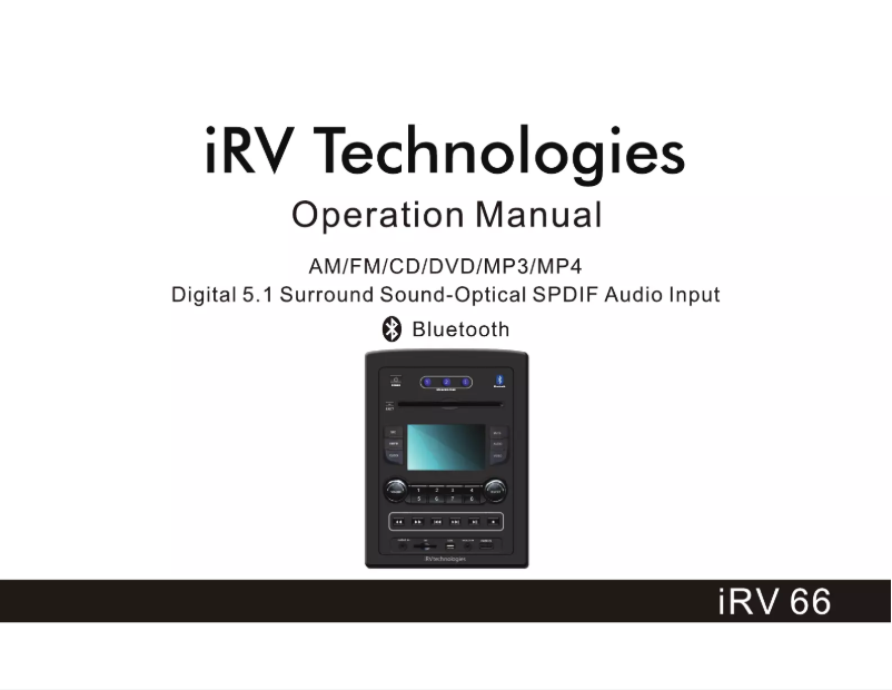 Page 1 de la notice Manuel utilisateur iRV 66