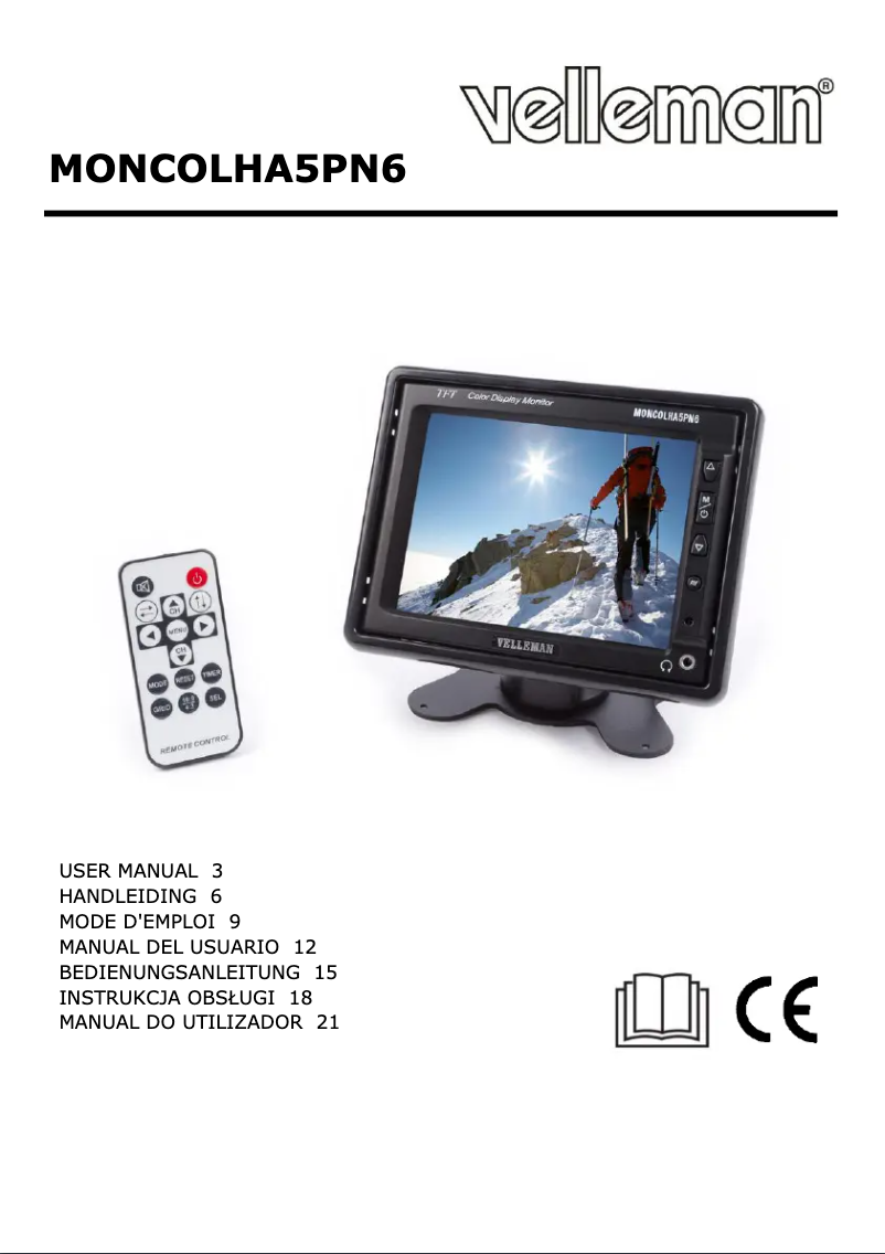 Page 1 of the manual User Manual Velleman MONCOLHA5PN6