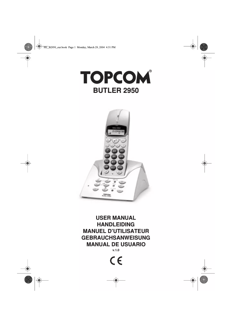 Image de la première page du manuel de l'appareil Butler 2950