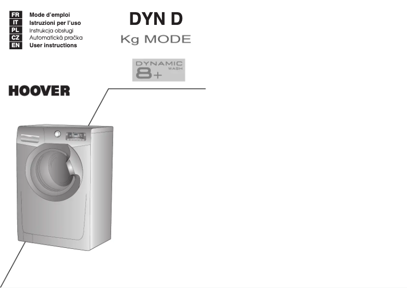 Page 1 de la notice Manuel utilisateur Hoover DYN 8124D-18S