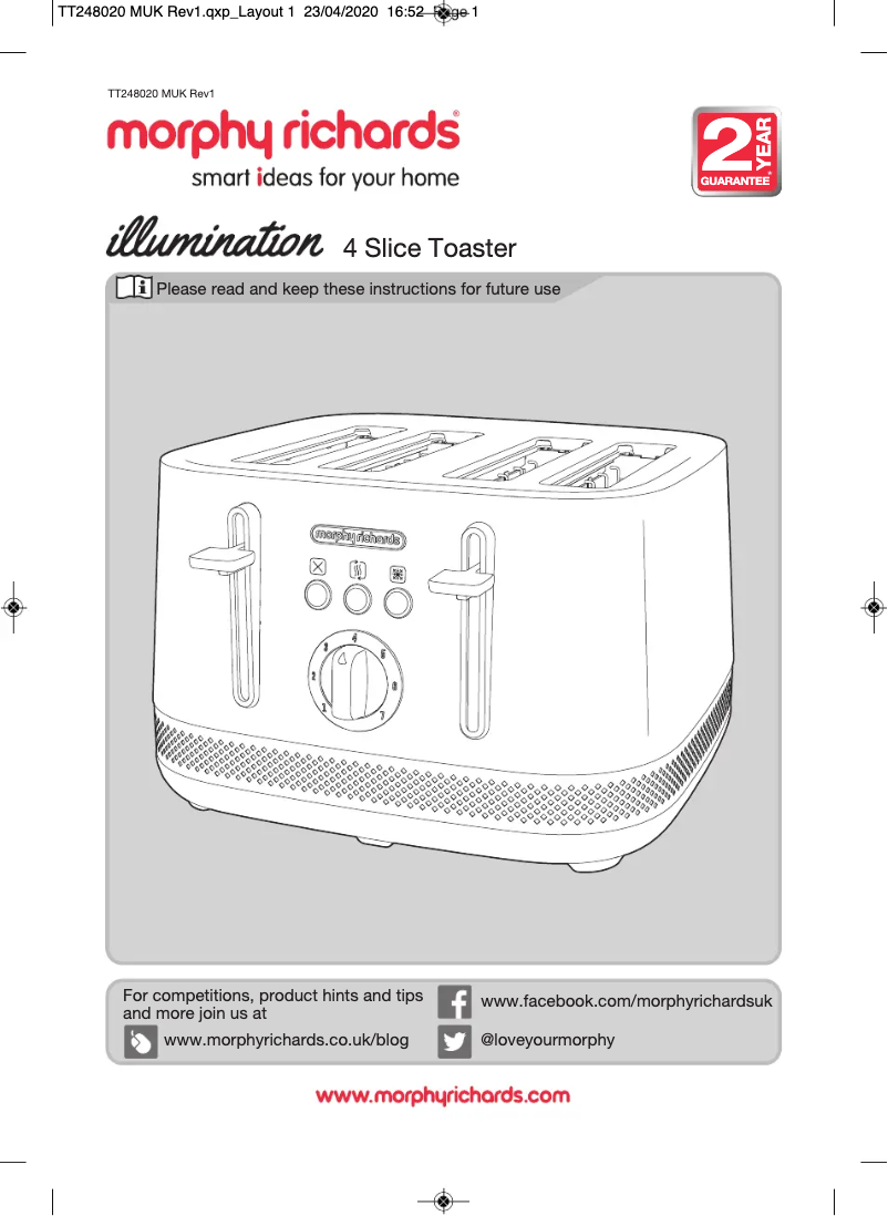 Page 1 de la notice Manuel utilisateur Morphy Richards Illumination 248020
