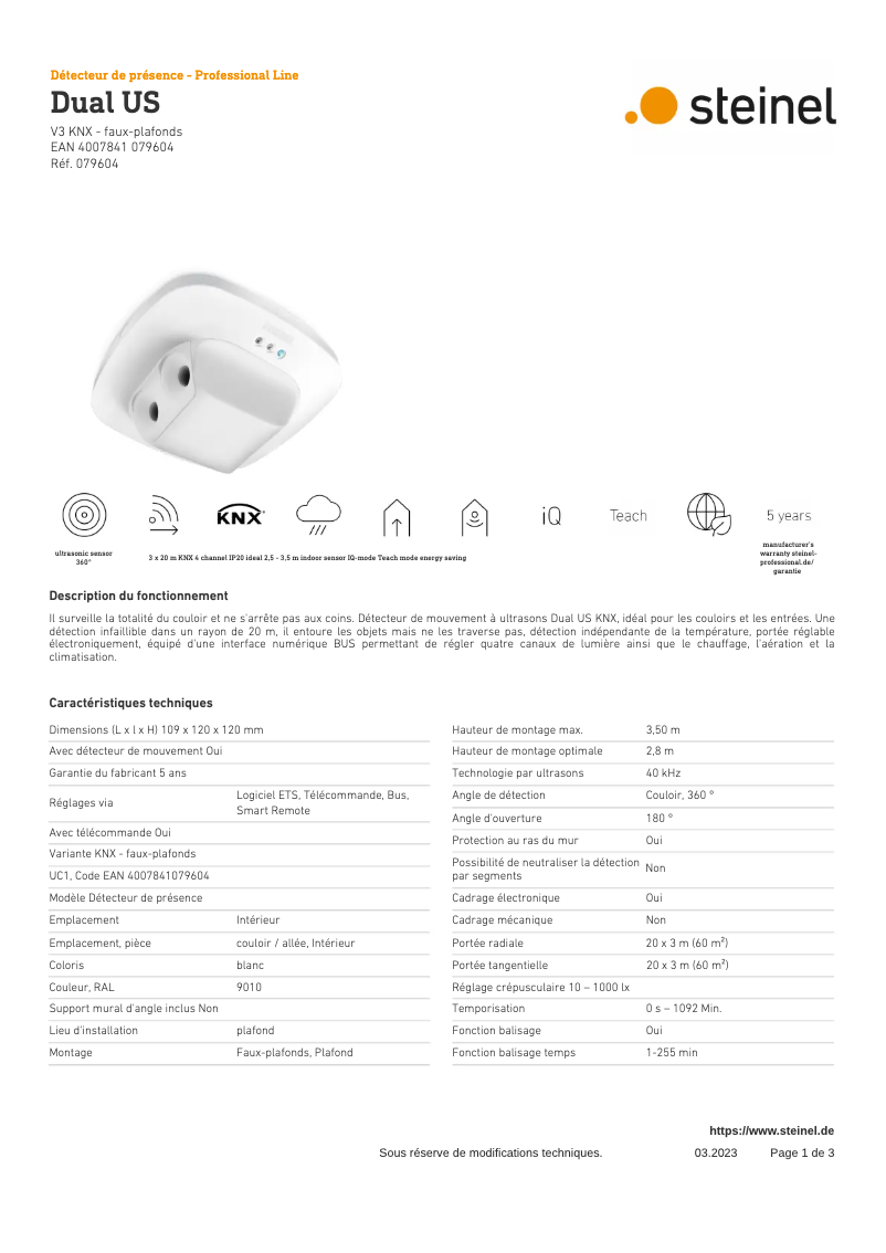 Image de la première page du manuel de l'appareil Dual US KNX