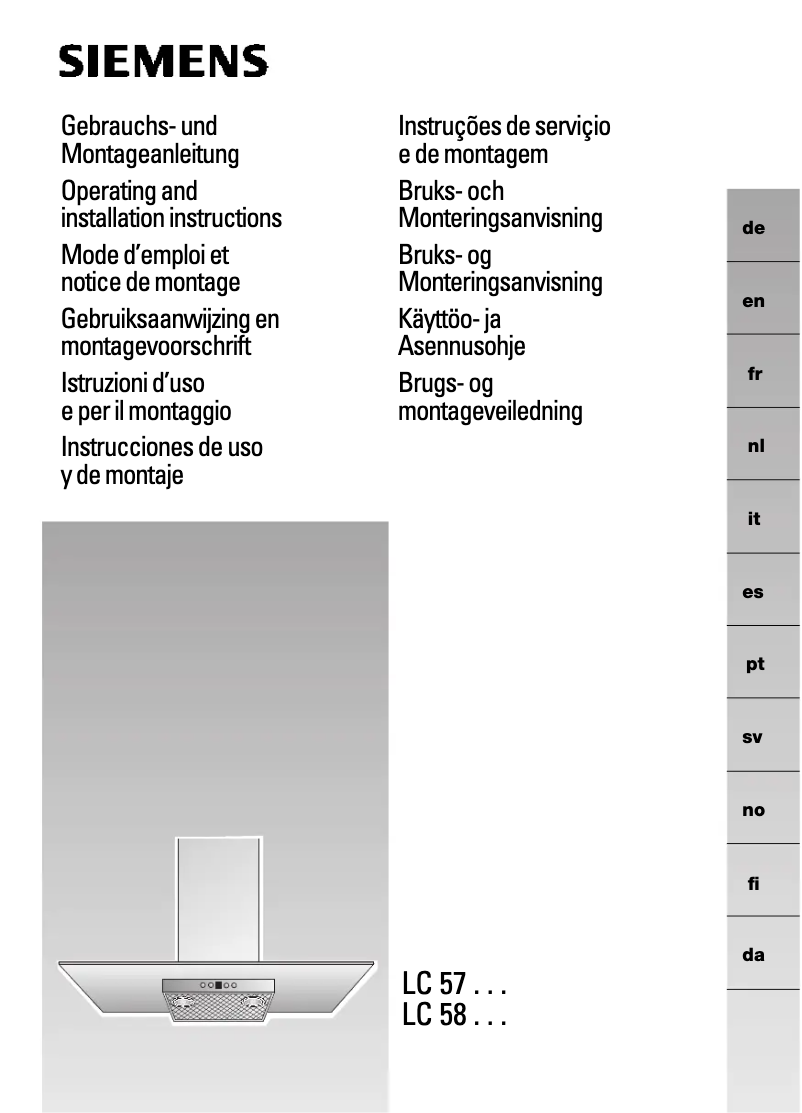 Page 1 de la notice Manuel utilisateur Siemens LC57950