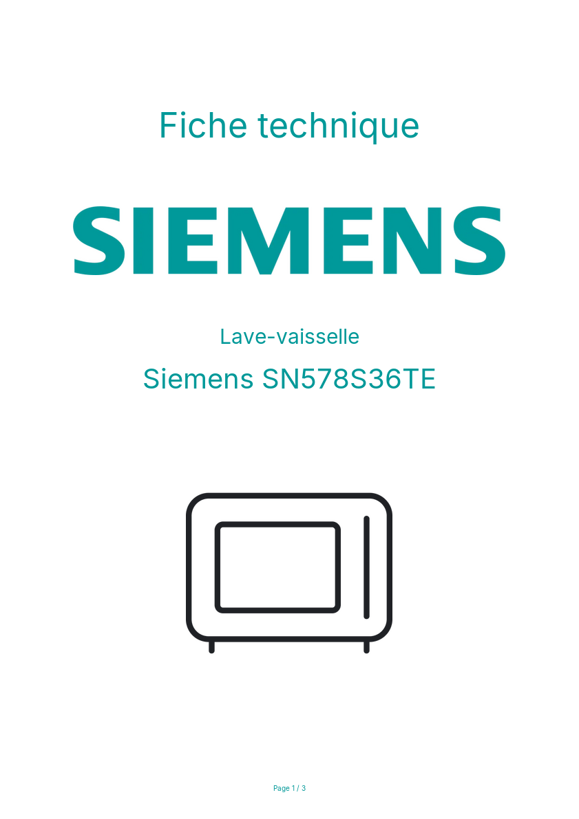 Image de la première page du manuel de l'appareil SN578S36TE