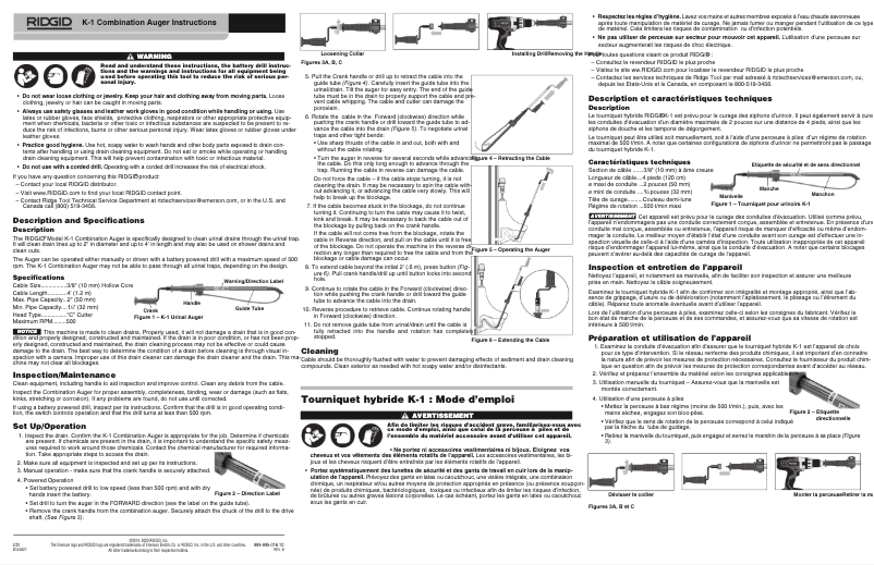 Page 1 de la notice Instructions / montage Ridgid K-1