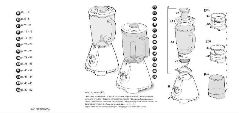 Image de la première page du manuel de l'appareil Faciclic Glass LM310810