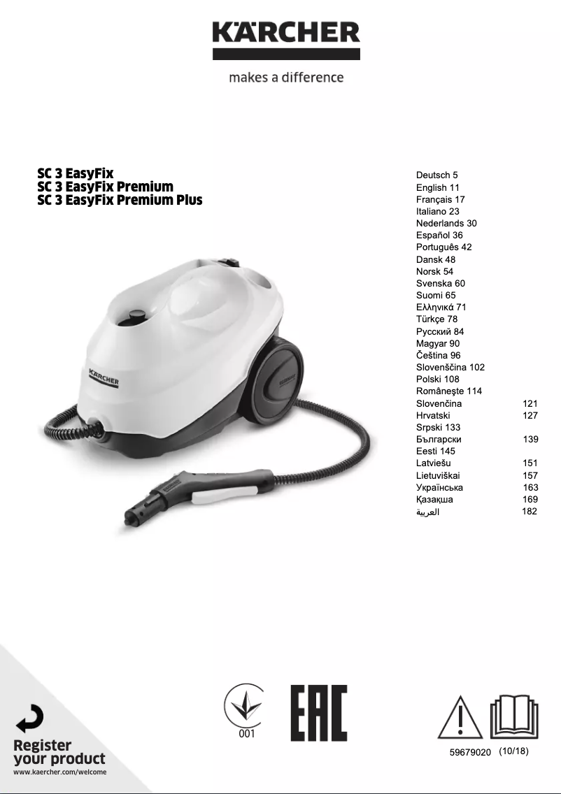 Página 1 del manual Manual de usuario Kärcher SC 3 EasyFix Premium