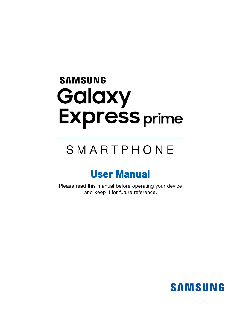 Image de la première page du manuel de l'appareil Galaxy Express Prime