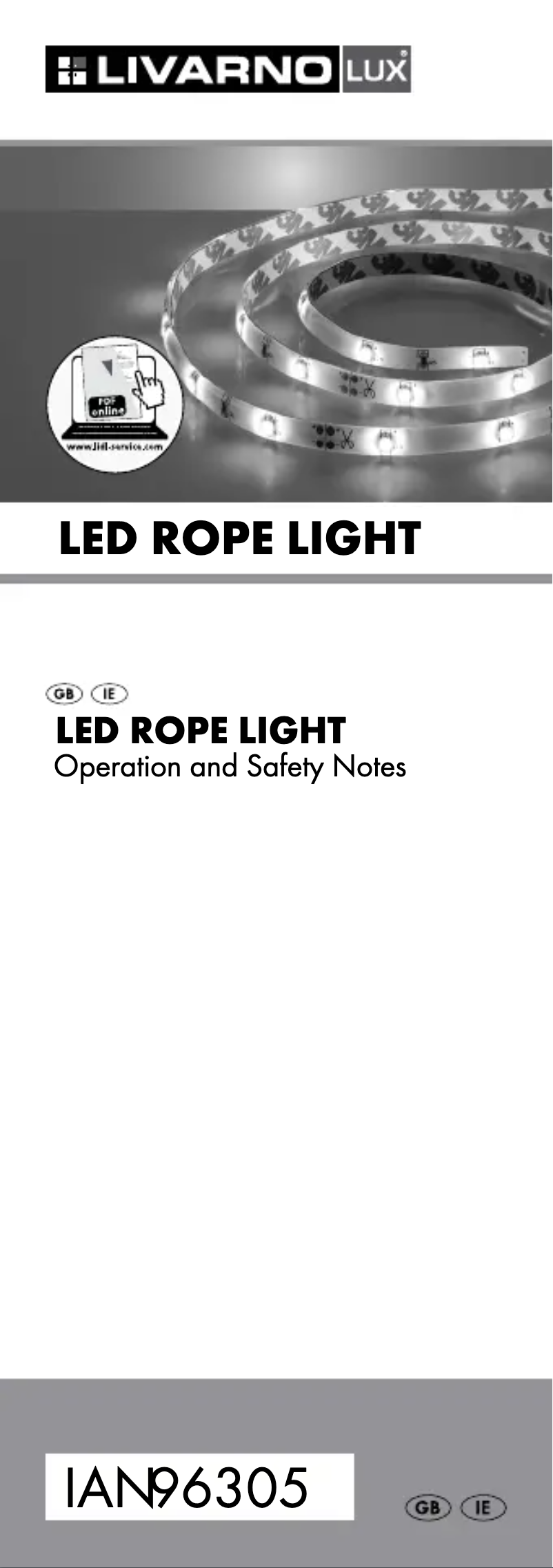 Page 1 de la notice Manuel utilisateur Livarno Lux IAN 96305