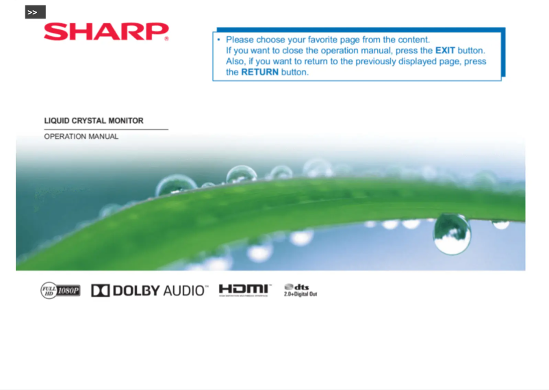 Page n°1 - Manuel utilisateur Sharp PN-Q701E