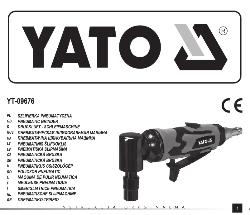 Page n°1 - Manuel utilisateur Yato YT-09676