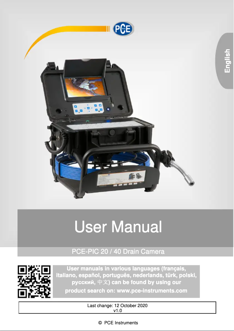 Page n°1 - Manuel utilisateur PCE Instruments PCE-PIC 20