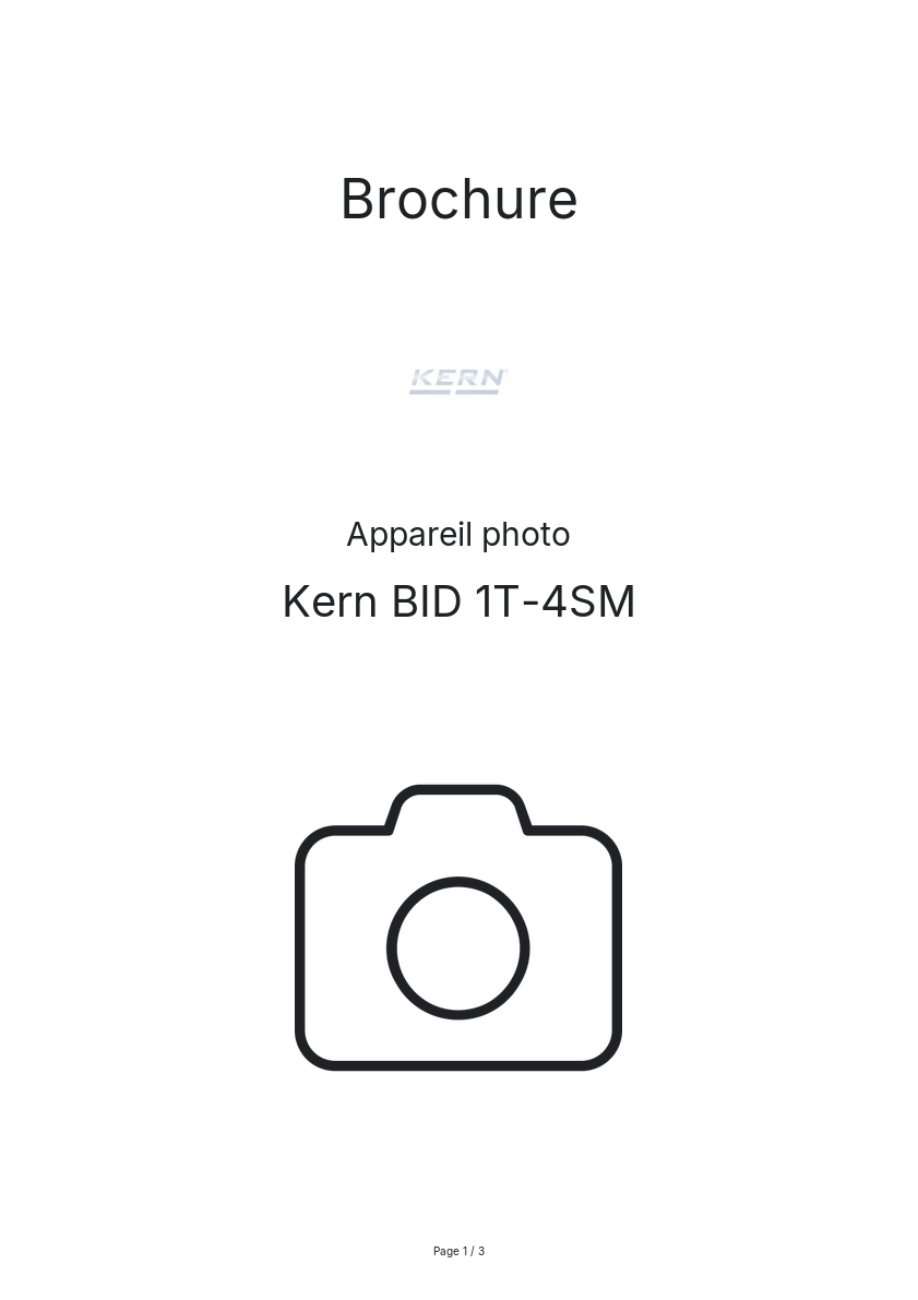Page n°1 - Brochure Kern BID 1T-4SM